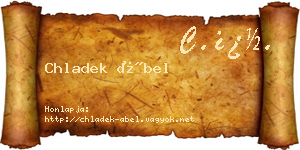 Chladek Ábel névjegykártya